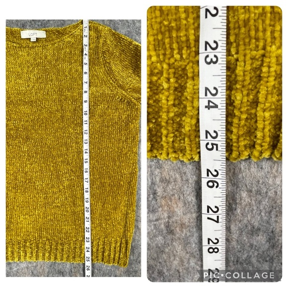 Loft Harvest Gold Chenille Cozy Minimalist Sweater - Sz L - Picture 12 of 13